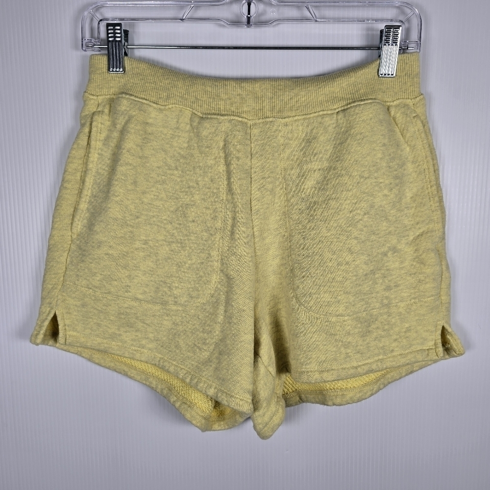 Madewell Women's Air Terry Stiched-Pocket Sweatshorts Size S Butter Yellow Soft
